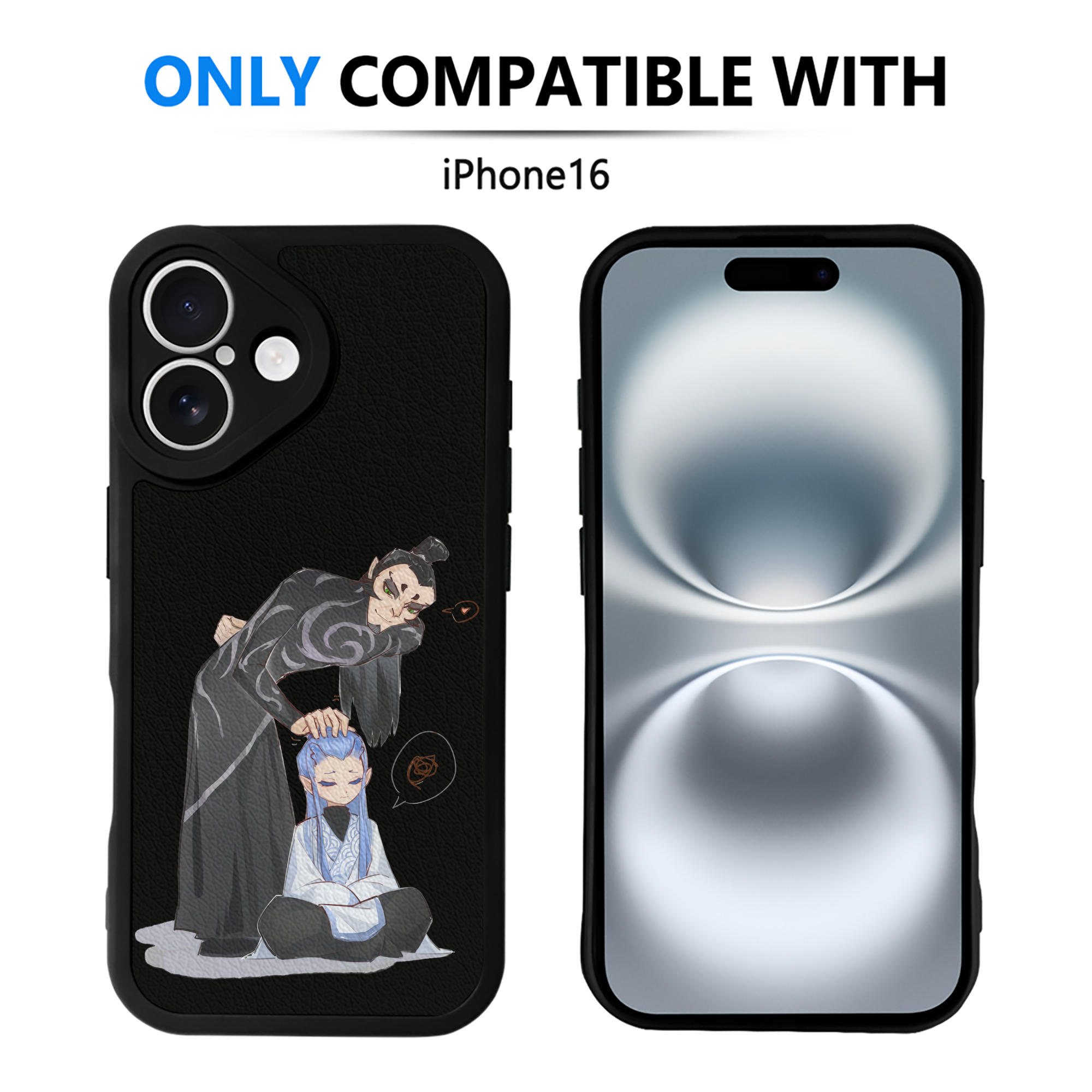 （画像用） Ne Zha 2 ナタ 魔童の大暴れ 【iPhone 16シリーズ対応】シリコンスマホケース（レザー調） 材質：シリコン